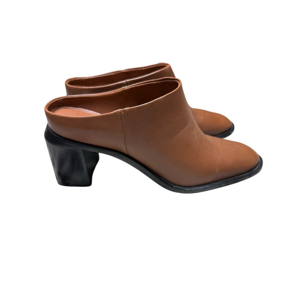 NWOB Everlane Outlaw Mule Women 7 Brown Leather Slip On Block Heel Quiet Luxury